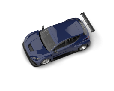 Siyah arka planda modern bir araba. 3d oluşturma