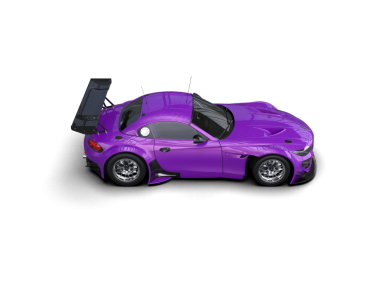 beyaz üzerine izole edilmiş mor araba