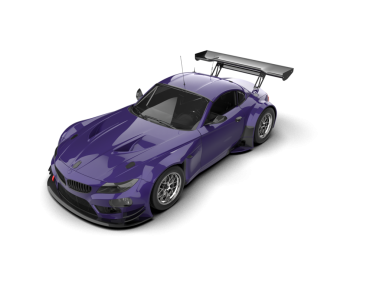 Beyaz arka planda bir araba. 3d oluşturma.