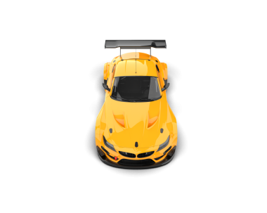 modern sarı spor araba beyaz arka planda izole edildi