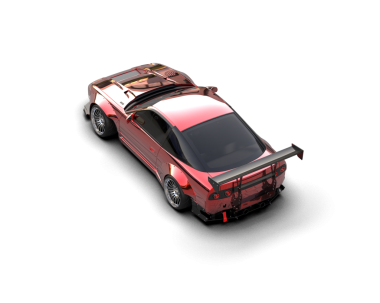 Beyaz arkaplanda izole edilmiş eski bir arabanın 3 boyutlu görüntüsü