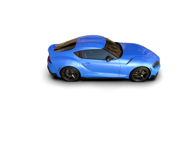 modern mavi araba siyah arkaplanda izole edilmiş.
