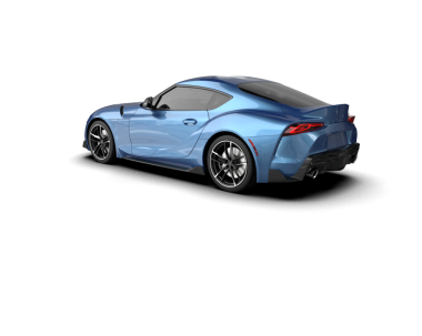 Beyaz arka planda mavi spor araba izole edildi