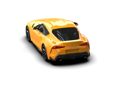 Sarı araba 3 boyutlu görüntüleme