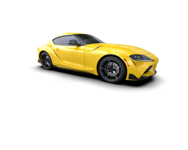 modern lüks sarı süper araba siyah arka planda izole edilmiş.