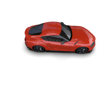 Beyaz arka planda kırmızı modern araba. 3d oluşturma