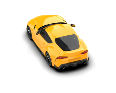 Modern araba arka planda izole edilmiş. 3D görüntüleme - illüstrasyon