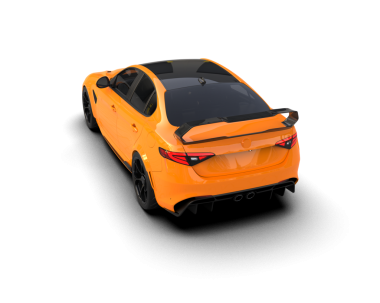 Modern araba arka planda izole edilmiş. 3D görüntüleme - illüstrasyon