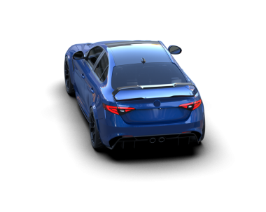 Modern araba arka planda izole edilmiş. 3D görüntüleme - 3D