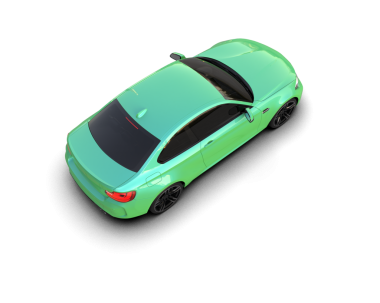 Beyaz zemin üzerinde izole edilmiş bir arabanın 3 boyutlu görüntüsü