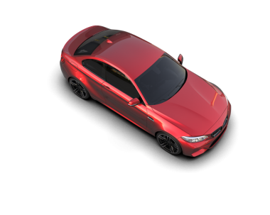 Modern araba siyah arka planda izole edilmiş. 3 Boyutlu Hazırlama