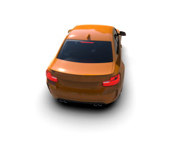 turuncu araba beyaz arkaplanda izole edilmiş