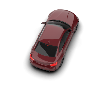 kırmızı araba beyaz arkaplanda izole edildi