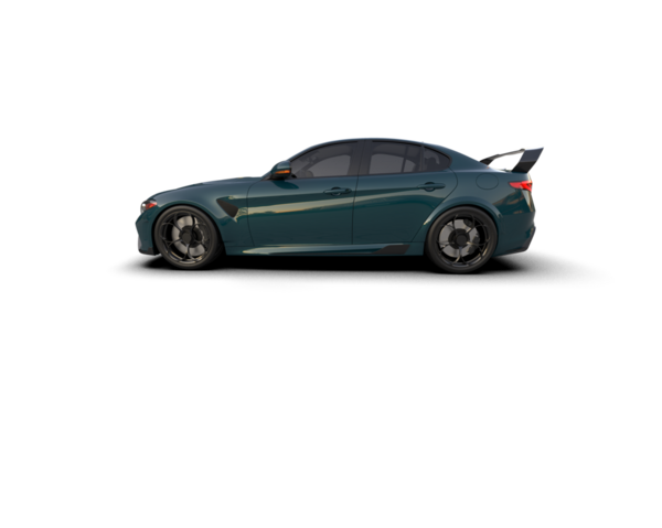 Siyah renkte 3 boyutlu bir araba.