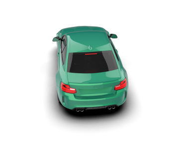 yeşil araba beyaz arkaplanda izole edildi.