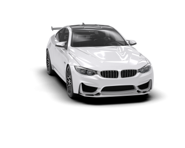 BMW arabası beyaz arka planda izole edildi. 3 boyutlu model.