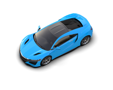 Mavi araba beyazda izole edilmiş. 3 Boyutlu Hazırlama