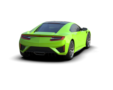 modern yeşil spor araba - gölgeli beyaz arka planda ön görünüm