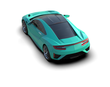 Beyaz arka planda modern bir araba. 3d oluşturma