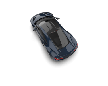 Siyah araba beyaz arka planda izole edildi. 3D görüntüleme - illüstrasyon