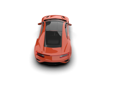 3 boyutlu kırmızı bir araba.