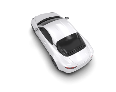 Beyaz arka planda izole edilmiş beyaz spor araba. 3d oluşturma