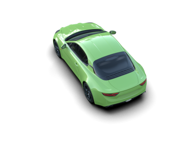 İzole edilmiş yeşil araba