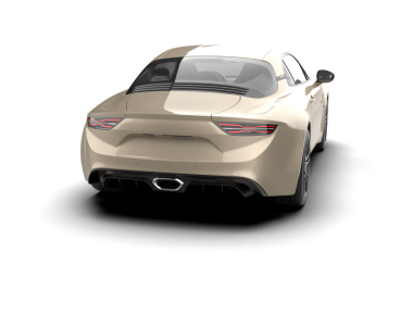 modern araba beyaz bir arkaplanda yansımayla izole edilmiş.