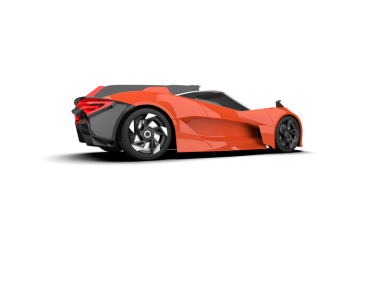 Modern araba beyaz arka planda izole edilmiş. 3d oluşturma