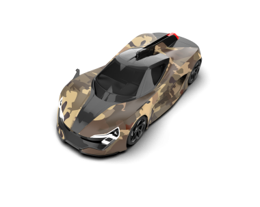 Modern siyah araba beyaz üzerine izole edilmiş. 3d oluşturma.