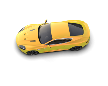 Sarı araba 3 d illüstrasyon
