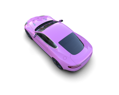 Beyaz arka planda izole edilmiş pembe spor araba 3 boyutlu görüntüleme
