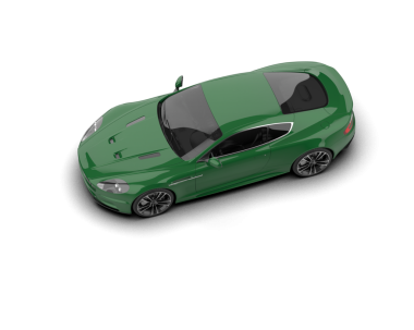 Yeşil spor araba. 3d oluşturma