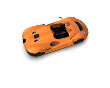 Siyah arka planda bir arabanın 3 boyutlu canlandırması