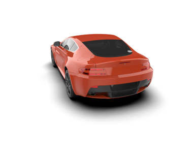 turuncu modern araba yan görünümü beyaz arkaplanda.