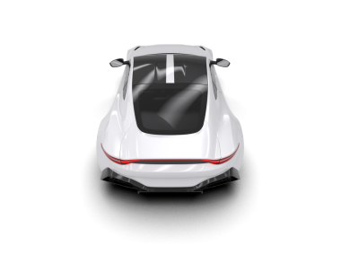 Beyaz arka planda izole edilmiş beyaz bir arabanın 3 boyutlu görüntüsü