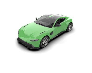 Beyaz arka planda modern yeşil araba. 3 Boyutlu Hazırlama