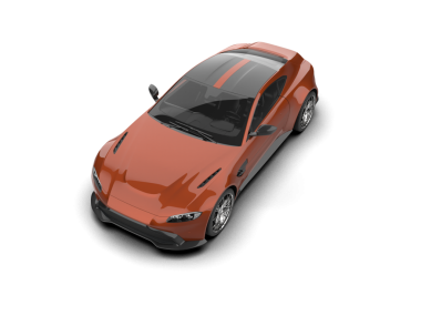 kırmızı araba beyaz arkaplanda izole edildi