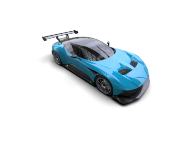 Arka planda süper modern bir araba. 3D görüntüleme - illüstrasyon