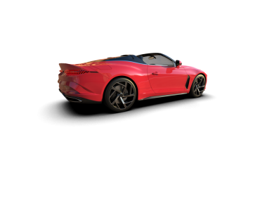 Kırmızı arabalı bir araba. Beyaz arka planda izole edilmiş. 3 boyutlu resimleme