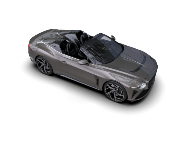 Siyah arkaplanda yansıması olan bir araba.