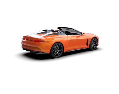 Arka planda izole edilmiş turuncu lüks araba. 3d oluşturma.