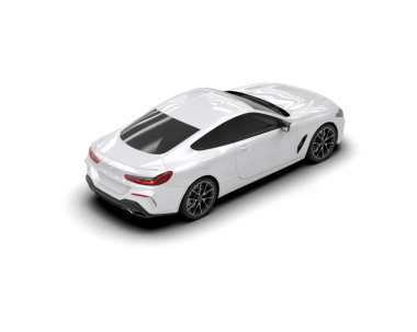 Modern lüks araba beyaz bir arabada izole edilmiş.