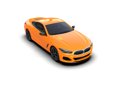 Modern turuncu araba beyaz arka planda izole edilmiş. 3d oluşturma