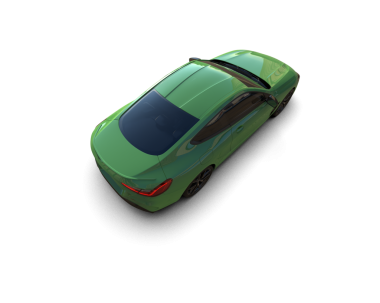 Yeşil bir arabanın 3 boyutlu görüntüsü