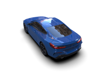 modern mavi araba gri arka planda izole edildi