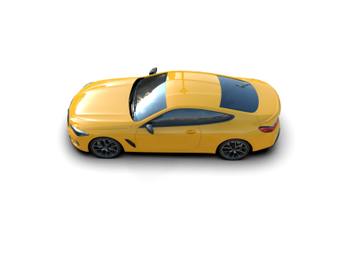 Sarı modern araba. 3d illüstrasyon