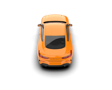 Turuncu spor araba beyaz arka planda izole edilmiş. 3d illüstrasyon