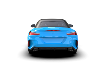 beyaz arkaplanda gerçekçi bir araba.