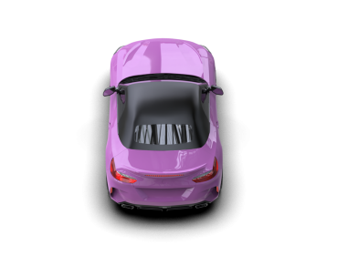 Beyaz arka planda pembe bir arabanın 3 boyutlu resmi.